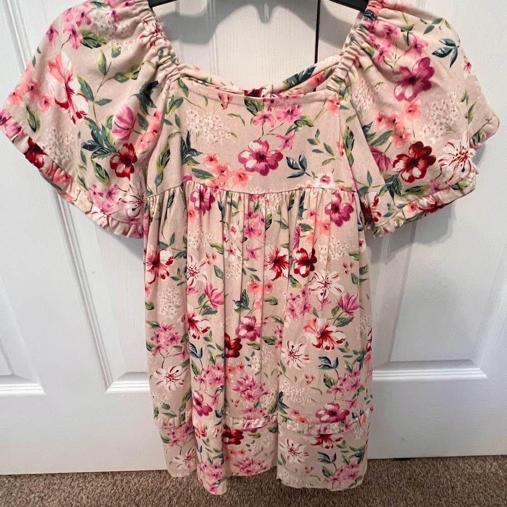 Bonnie Jean Cream Dress with Florals